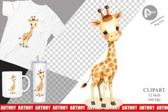Watercolor Clipart Giraffe Wildlife Product Image 1