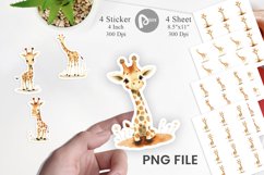 Watercolor Sticker Giraffe Wildlife Product Image 1