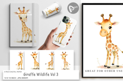 Digital Paper Giraffe Wildlife Product Image 1