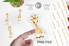 Watercolor Sticker Giraffe Wildlife Product Image 1