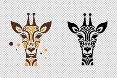 Folk Art Giraffe Head SVG - Black and Colorful Variation Product Image 2