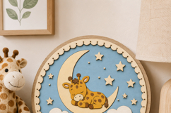 Giraffe Baby Name Sign SVG | Safari Nursery Door Sign Product Image 2