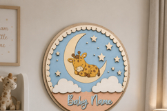 Giraffe Baby Name Sign SVG | Safari Nursery Door Sign Product Image 4
