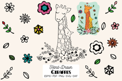 Hand drawn Giraffes Mom &amp; Baby | Animal Nursery | Love Product Image 1