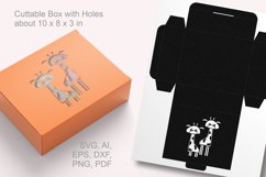 Giraffes Rectangular Gift Box SVG Paper Cut Template