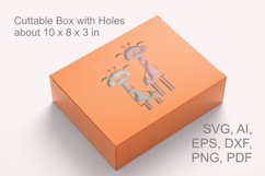 Giraffes Rectangular Gift Box SVG Paper Cut Template