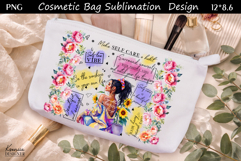 Feminine Self Care Motivation Quote Cosmetic Bag Sublimation Product Image 1