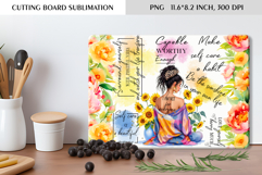 Self Care Floral Cutting Board Sublimation Design Product Image 1