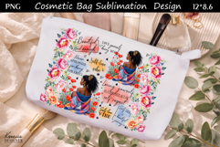 Feminine Self Care Motivation Quote Cosmetic Bag Sublimation Product Image 1