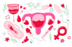 Menstrual Cycle & Women Health Digital Clipart , Feminine Product Image 1