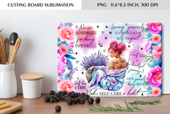 Self Care Floral Cutting Board Sublimation Design Product Image 1