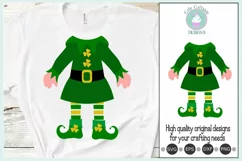 Girl leprechaun body svg, Saint Patrick's Day Shamrock Cut F Product Image 1