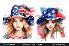 Girl 4th July Sublimation Clipart Bundle Product Image 2