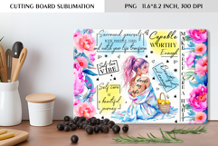 Self Care Floral Cutting Board Sublimation Design Product Image 1