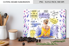 Self Care Floral Cutting Board Sublimation Design Product Image 1