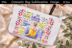 Feminine Self Care Motivation Quote Cosmetic Bag Sublimation Product Image 1