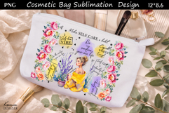Feminine Self Care Motivation Quote Cosmetic Bag Sublimation Product Image 1