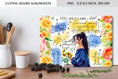 Self Care Floral Cutting Board Sublimation Design Product Image 1