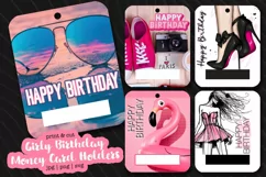 Pink Shoes Birthday Money Card Holders | Print and Cut Product Image 2