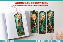 Whimsical Forest Girl: Printable Bookmarks Design Product Image 1