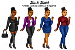 Girl Boss Dressup Digital Paper Doll Black Woman Clipart Product Image 4