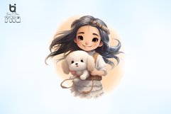 Girl Cartoon Sublimation Clipart Bundle Product Image 3