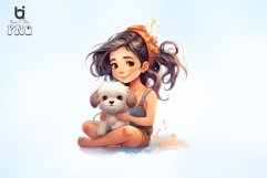 Girl Cartoon Sublimation Clipart Bundle Product Image 7