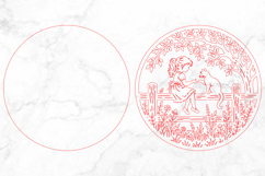 Girl &amp; Cat Laser Cut SVG, Girl Wall Art Product Image 3