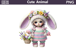 Baby Girl Bunny Easter Bundle | Bunny Ears Eggs Sublimation Product Image 12