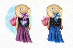 Girl Clipart Spring Flowers Tulips Bouquet People Clipart Product Image 2