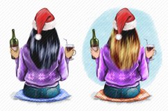Girl Clipart Mulled Wine Huge Christmas Santa Hat Product Image 2