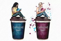 Girl Clipart Paper Cup Of Coffee African American Girl Product Image 2
