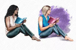 Girl with a book African American European Asian Women Product Image 2