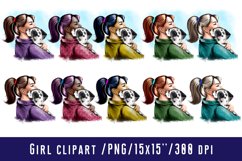 The girl is holding a Dalmatian in her arms.I love my dog Product Image 1