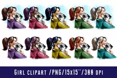 The girl is holding a Dalmatian in her arms.I love my dog Product Image 1