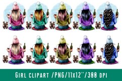 Girl Clipart Mulled Wine Huge Christmas Knitted Clothes Product Image 1