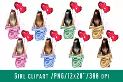Valentines Day Girl Clipart People Clipart Heart Air Balloon Product Image 1
