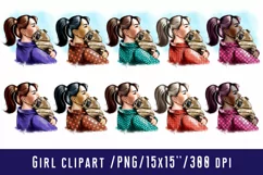 The girl is holding a pug in her arms.My dog is my Valentine Product Image 1