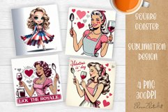 Pin Up Girl Coaster - Housewife with tea Quote Coaster Product Image 1
