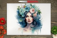 Girl Cutting Board Png, Cutting Board Sublimation, Kitchen Png, Rectangular Design Png