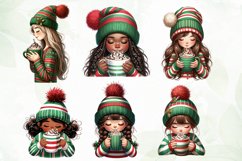 Girl Enjoy Hot Drink Sublimation Clipart Product Image 3