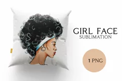 Afro Girl fashion face png sublimation T-shirt design pillow Product Image 1