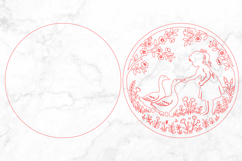 Girl Feeding Ducks Laser Cut, Little Girl Round Wall Art Product Image 3