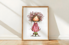 Girl &amp; Flower Spring Clipart Product Image 3