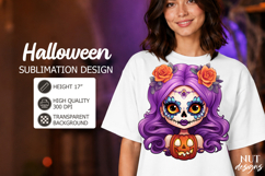 Sugar Skull Girl Halloween sublimation calavera girl Product Image 1