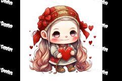 Gnome Girl with Hearts 10 - Valentine&#039;s Day Sublimation Product Image 1