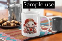 Gnome Girl with Hearts 10 - Valentine&#039;s Day Sublimation Product Image 2
