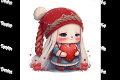Gnome Girl with Heart 4 - Valentine&#039;s Day Sublimation Product Image 1
