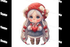 Gnome Girl with Hearts 5 - Valentine's Day sublimation Product Image 1