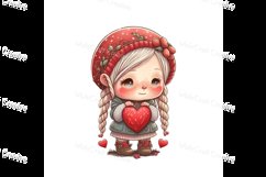 Gnome Girl with Hearts 7 - Valentine&#039;s Day Sublimation Product Image 1